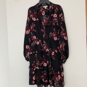 Black and red floral dress